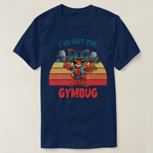 おもしろい得に合ったジムのバグを持つ Tシャツ (デザイン正面)