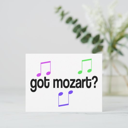 おもしろい得モーツァルト音楽ギフト ポストカード (スタンド正面)