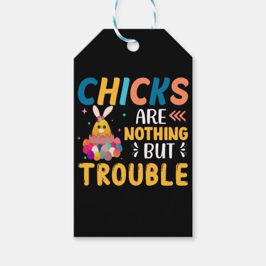 おもしろい復活祭の雛は苦労ばかりだ ギフトタグ (正面)