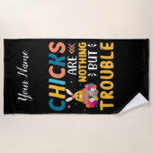 おもしろい復活祭の雛は苦労ばかりだ ビーチタオル (正面)