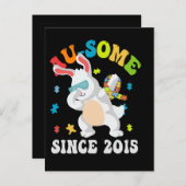 おもしろい復活祭バニー自閉症意識10th B 案内ポストカード (正面/裏面)