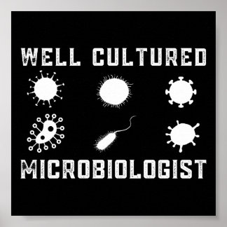 おもしろい微生物培養微生物学者 ポスター