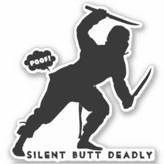 おもしろい忍者のジョーク静かが致命的なステッカー シール