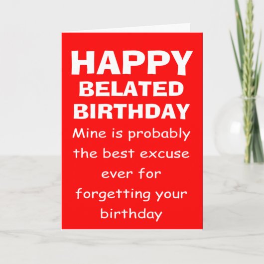 おもしろい忘れ誕生日 カード (正面)