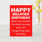 おもしろい忘れ誕生日 カード (黄色い花)