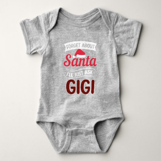 おもしろい忘れSanta/GigiベビーBodysuitについて ベビーボディスーツ (正面)