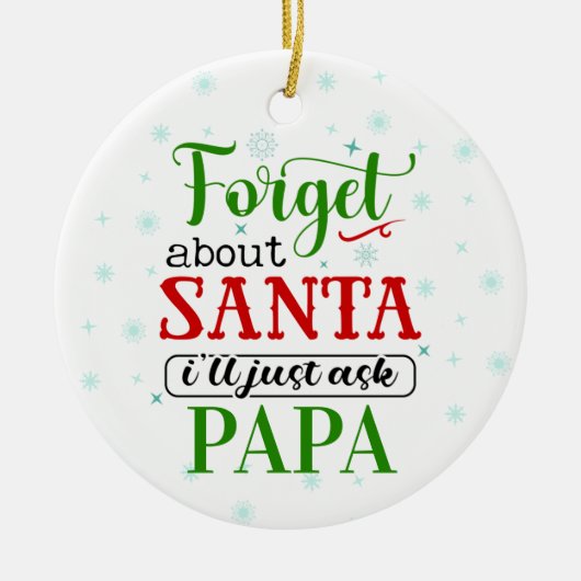 おもしろい忘れSanta PAPAクリスマスオーナメント セラミックオーナメント (正面)
