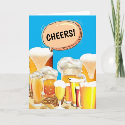 おもしろい応援のBeer Retiver Cretivation Creatulations (ビー カード (正面)