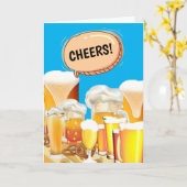 おもしろい応援のBeer Retiver Cretivation Creatulations (ビー カード (黄色い花)