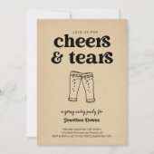 おもしろい応援&涙ビールゴーイング遠くにパーティー 招待状 (正面)