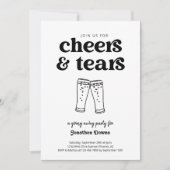 おもしろい応援&涙ビールゴーイング遠くにパーティー 招待状 (正面)