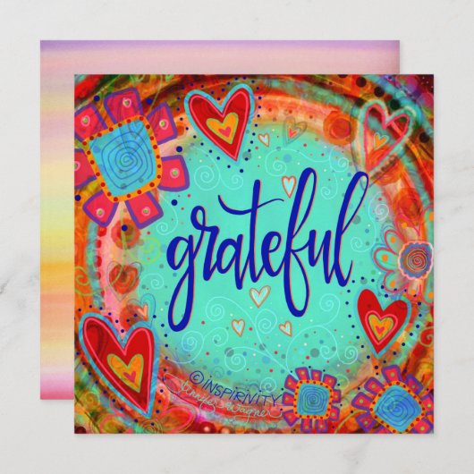 おもしろい快活恵み 感動的 サンキューカード (正面/裏面)