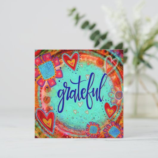 おもしろい快活恵み 感動的 サンキューカード (スタンド正面)