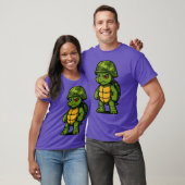 おもしろい怒った軍隊亀の兵隊レトロ Tシャツ (ユニセックス)