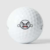 おもしろい怒った顔のゴルフボールデザイン ゴルフボール (正面)