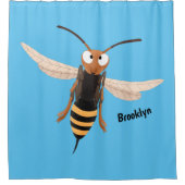 おもしろい怒イラストレーション シャワーカーテン (正面)