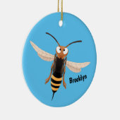 おもしろい怒イラストレーション セラミックオーナメント (右)