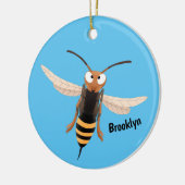 おもしろい怒イラストレーション セラミックオーナメント (左)