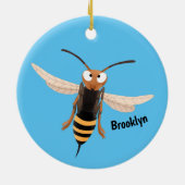 おもしろい怒イラストレーション セラミックオーナメント (裏面)