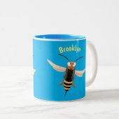 おもしろい怒イラストレーション ツートーンマグカップ (正面右)