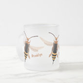 おもしろい怒イラストレーション フロストグラスマグカップ (正面左)