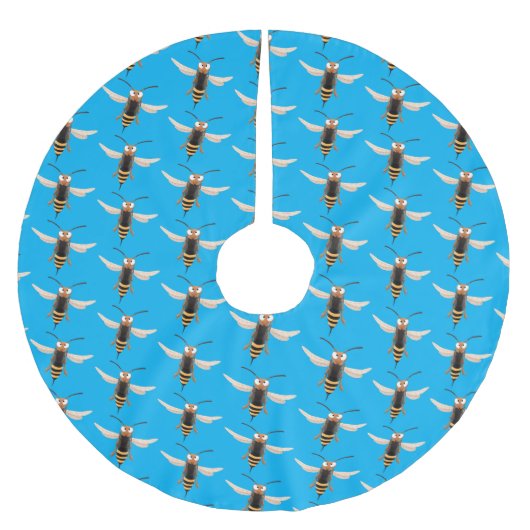 おもしろい怒イラストレーション ブラッシュドポリエステルツリースカート (正面)