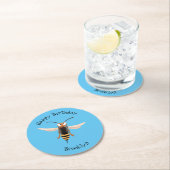 おもしろい怒イラストレーション ラウンドペーパーコースター (インサイチュ)