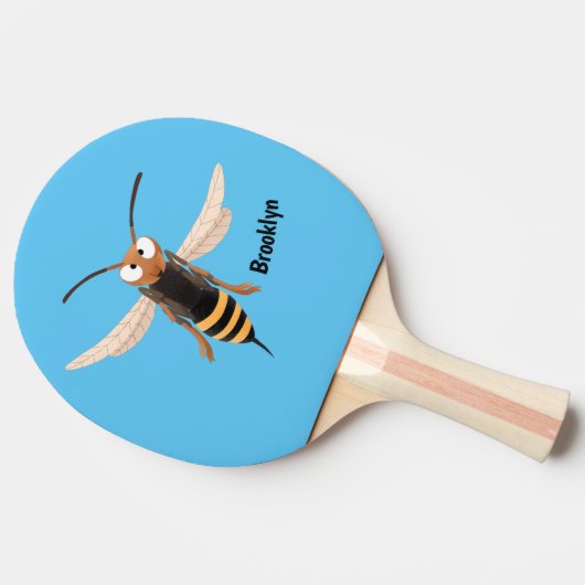 おもしろい怒イラストレーション 卓球ラケット (横)