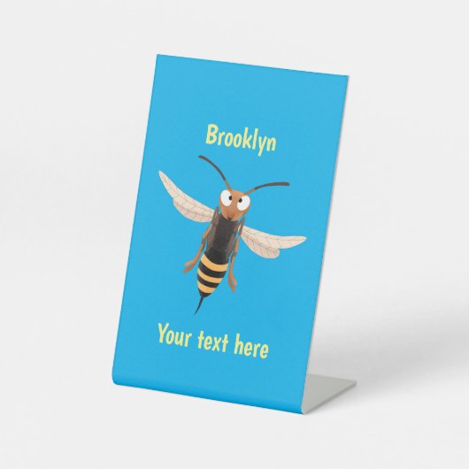 おもしろい怒イラストレーション 台座サイン (正面)