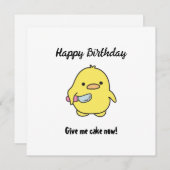 おもしろい怒ダック誕生日 シーズンカード (正面/裏面)