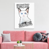 おもしろい怒子猫の猫ミーム猫オーナー キャンバスプリント (インサイチュ (リビング))