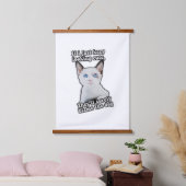 おもしろい怒子猫の猫ミーム猫オーナー 吊り下げ型タペストリー (寝室)