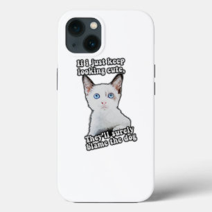 おもしろい怒子猫の猫ミーム猫オーナー iPhone 13ケース