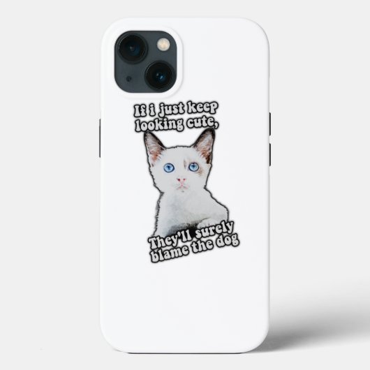 おもしろい怒子猫の猫ミーム猫オーナー Case-Mate iPhoneケース (裏面)
