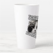 おもしろい怒子猫ミーム カフェラテマグ (正面)