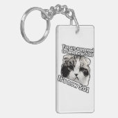 おもしろい怒子猫ミーム キーホルダー (正面左)