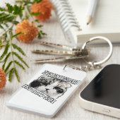 おもしろい怒子猫ミーム キーホルダー (正面右)