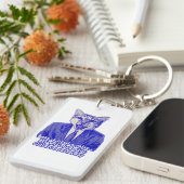 おもしろい怒子猫好きの猫ミーム キーホルダー (正面右)