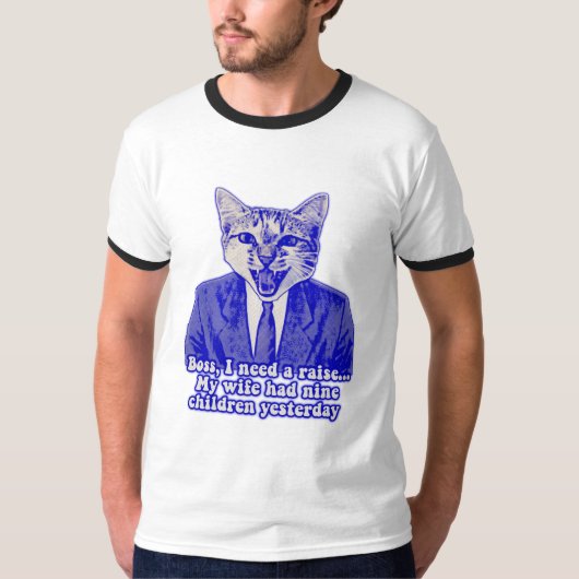 おもしろい怒子猫好きの猫ミーム Tシャツ (正面)