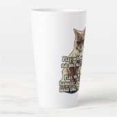 おもしろい怒子猫猫好き用catミーム カフェラテマグ (正面)