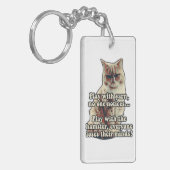 おもしろい怒子猫猫好き用catミーム キーホルダー (正面左)