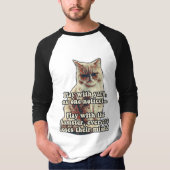 おもしろい怒子猫猫好き用catミーム tシャツ (正面)