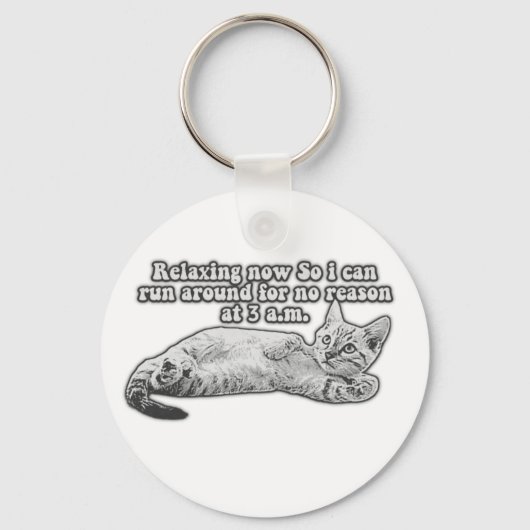 おもしろい怒猫ミーム猫オーナー キーホルダー (正面)