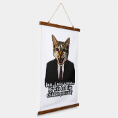 おもしろい怒猫好きの猫ミーム 吊り下げ型タペストリー (傾斜あり)