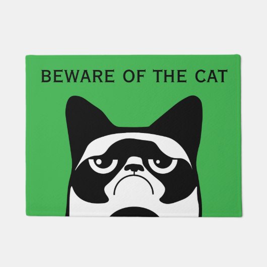 おもしろい怒猫 ドアマット (正面)