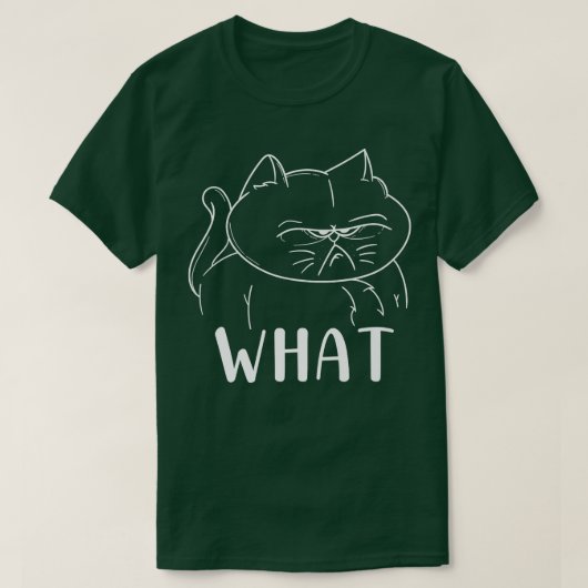 おもしろい怒顔を見せる猫の子猫Kitten What Tシャツ (デザイン正面)