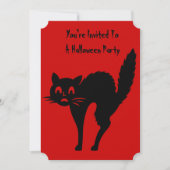 おもしろい怒黒ネコハローウィンパーティ 招待状 (正面)