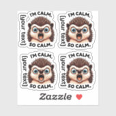 おもしろい怒Hedgehogカスタマイズ シール (シート)