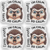 おもしろい怒Hedgehogカスタマイズ シール (正面)