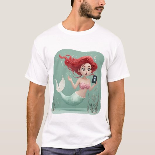 おもしろい怒Mermaid No Signal Underwater Art. Tシャツ (正面)